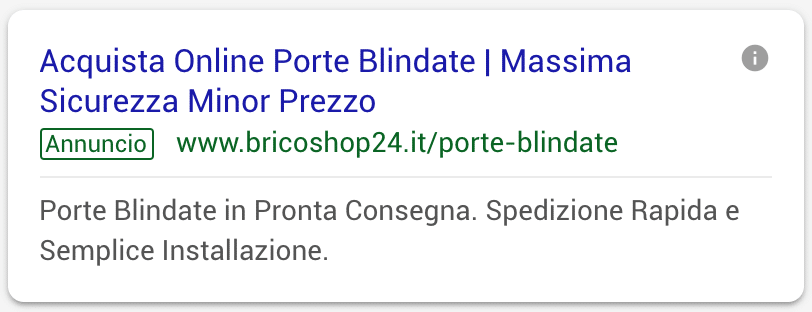 Annuncio Google Ads Bricoshop24 1