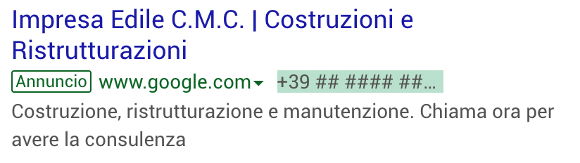 Annuncio Google Ads CMC Di Fabio Calcagno 1
