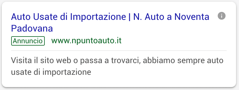 Annuncio Google Ads N Auto 1