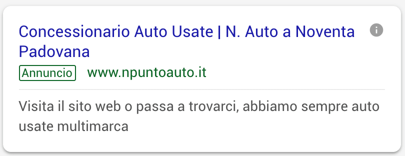 Annuncio Google Ads N Auto 4