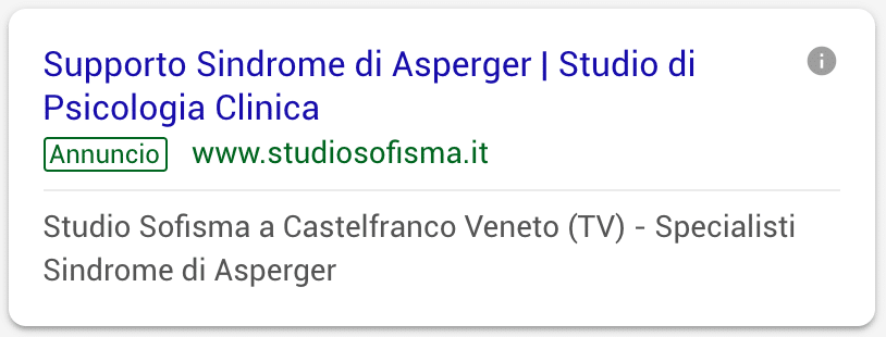 Annuncio Google Ads Studio Sofisma 6