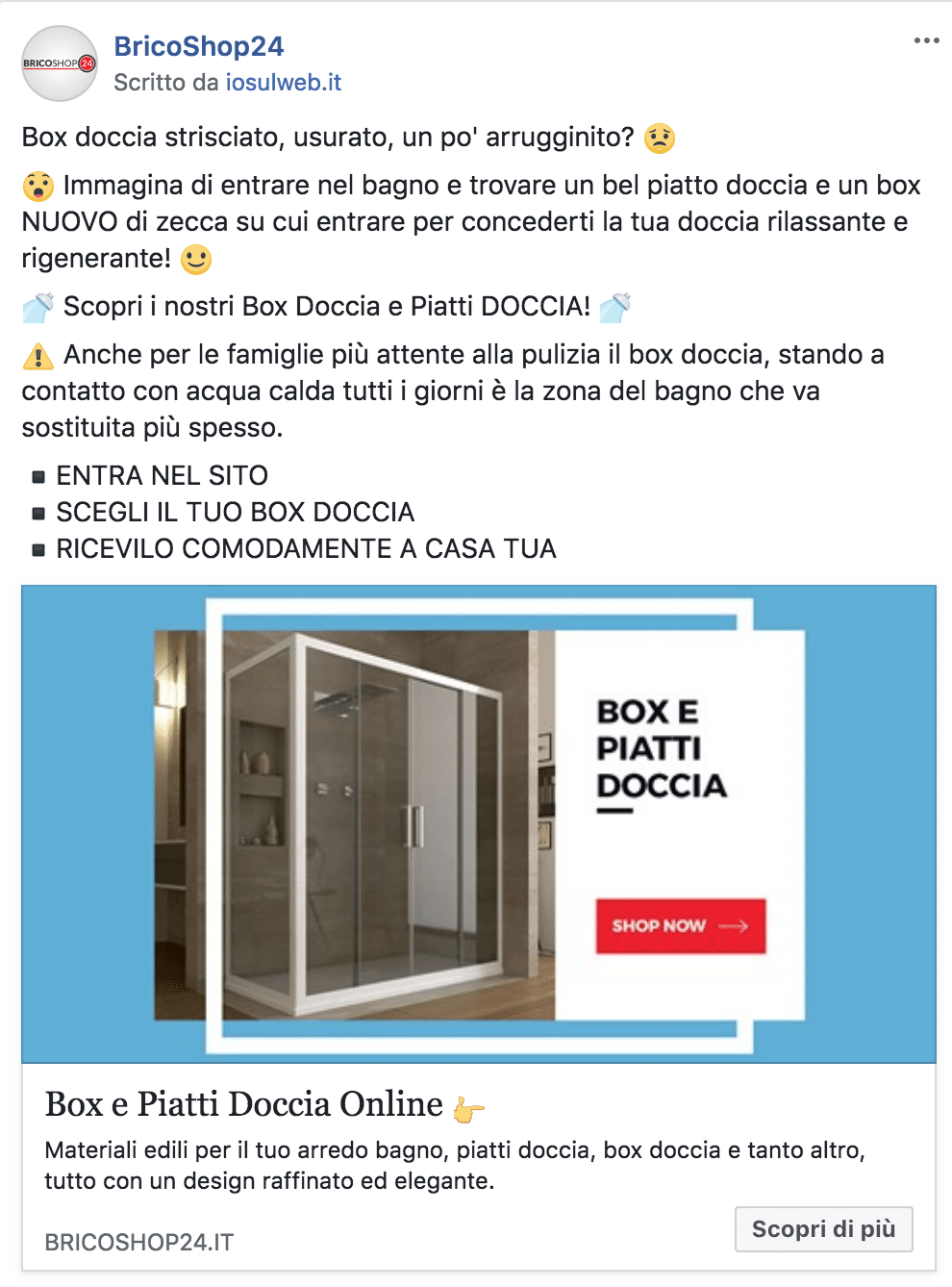 Esempio Sito EcommercePagina Facebook: BricoShop24