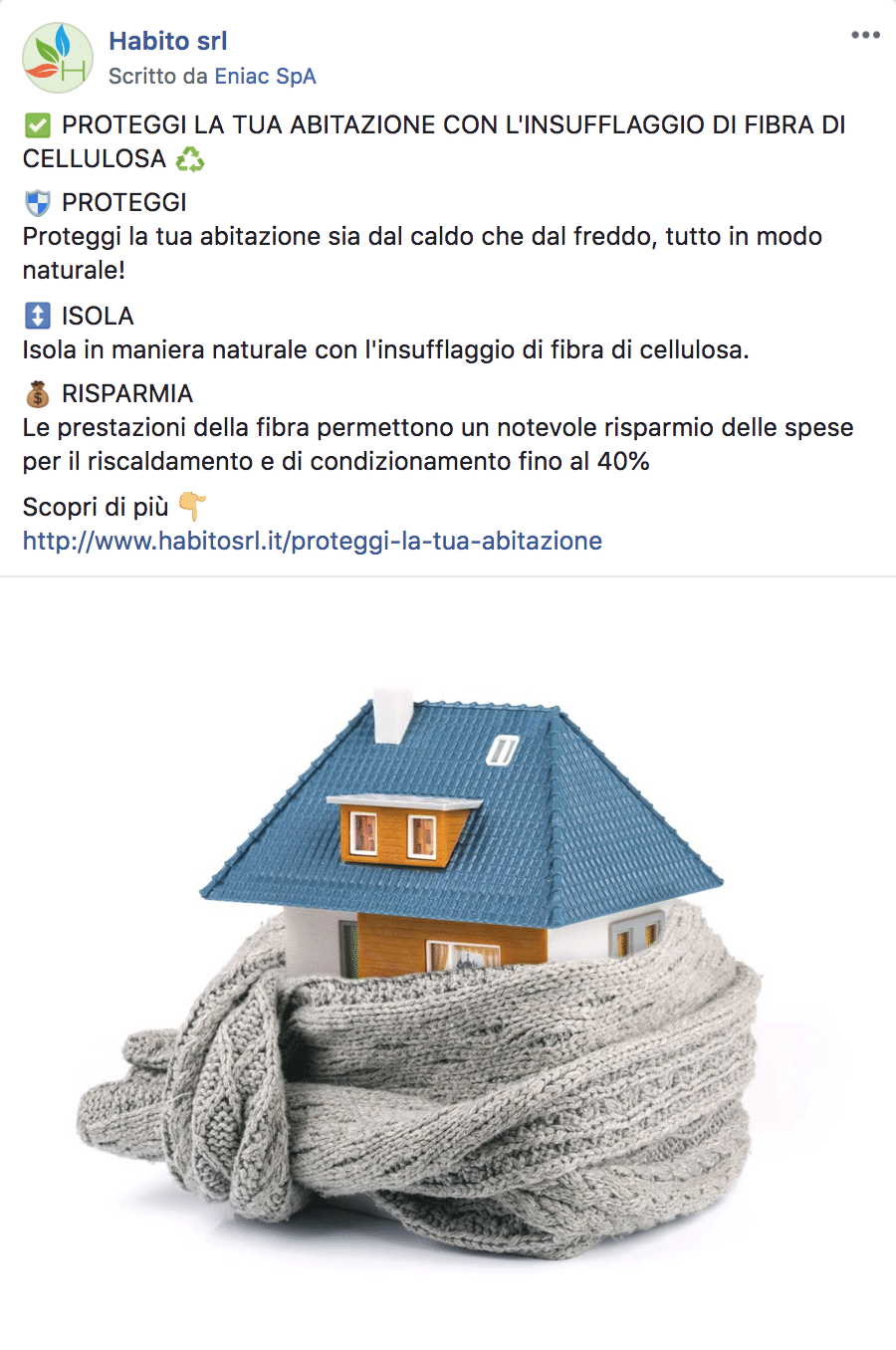 Esempio ServiziPagina Facebook: Habito srl