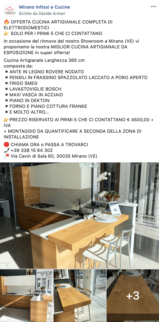 Esempio Showroom CucinePagina Facebook: Mirano Infissi e Cucine