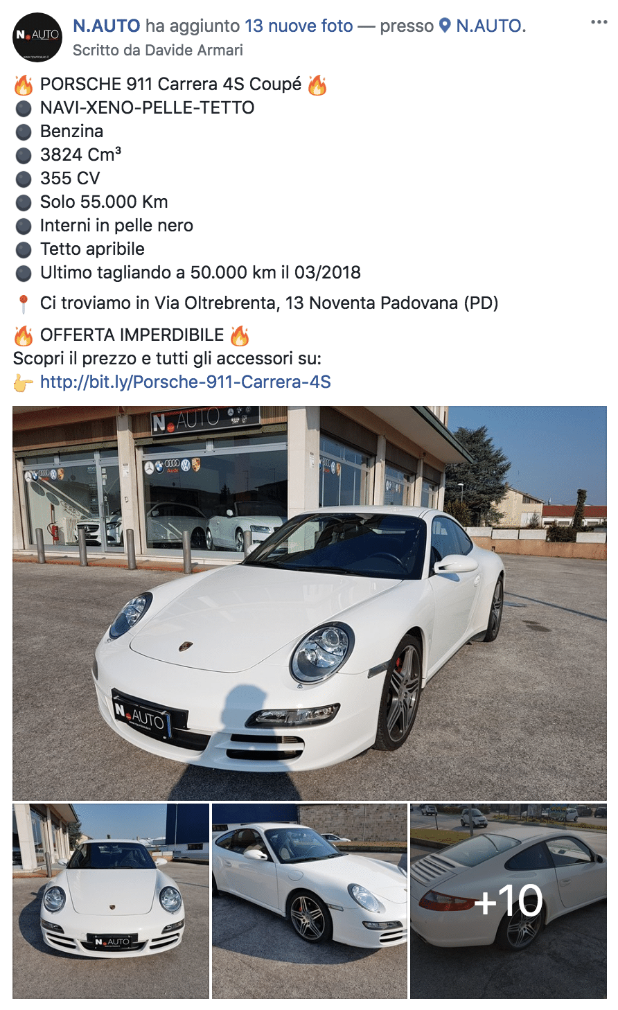 Esempio Concessionario AutoPagina Facebook: N. Auto