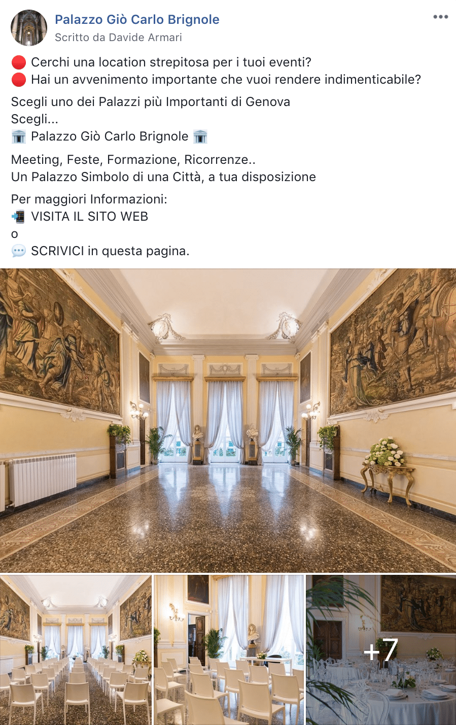 Esempio Location per EventiPagina Facebook: Palazzo Gio Carlo Brignole