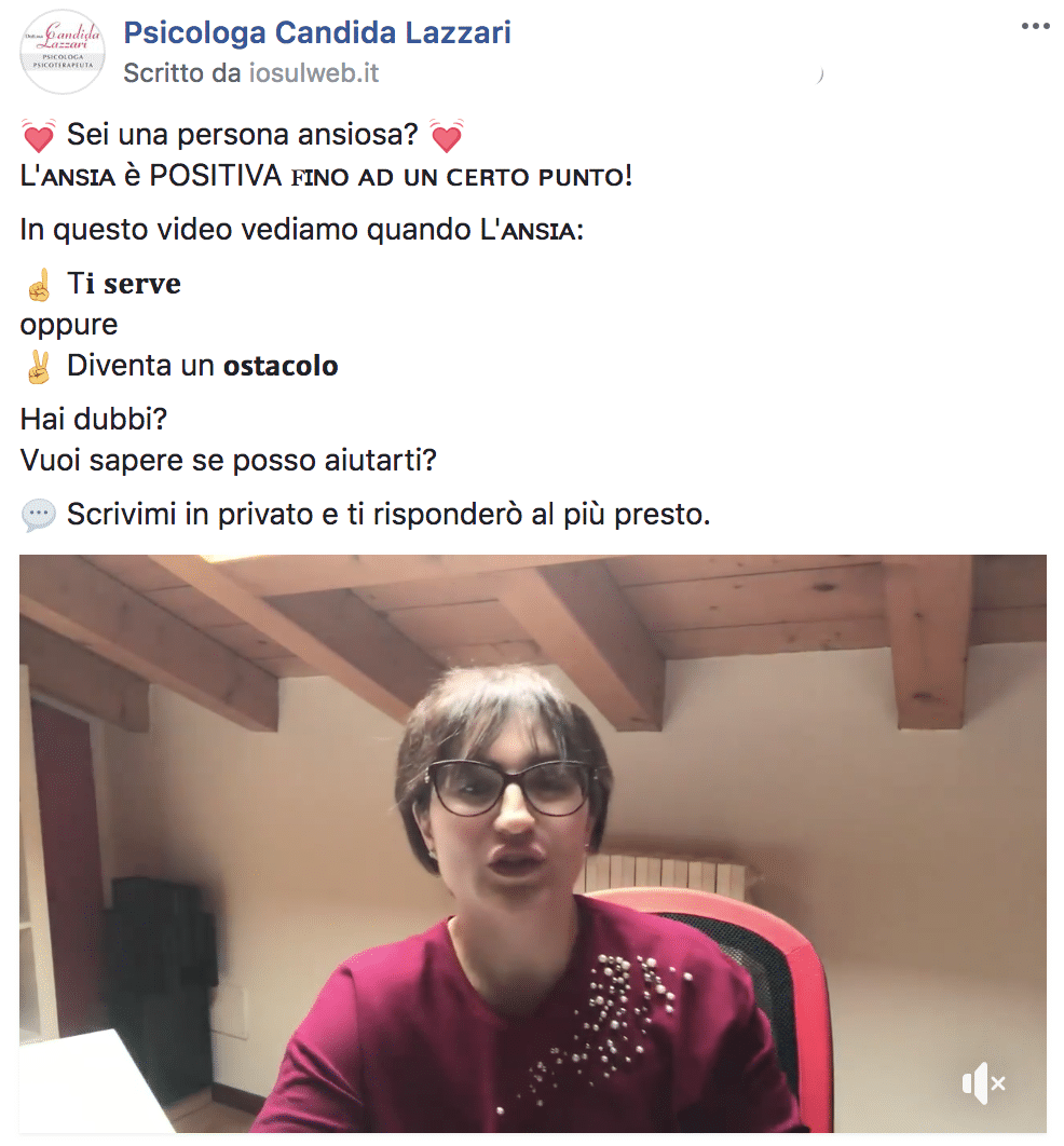 Esempio PsicologaPagina Facebook: Psicologa Candida Lazzari