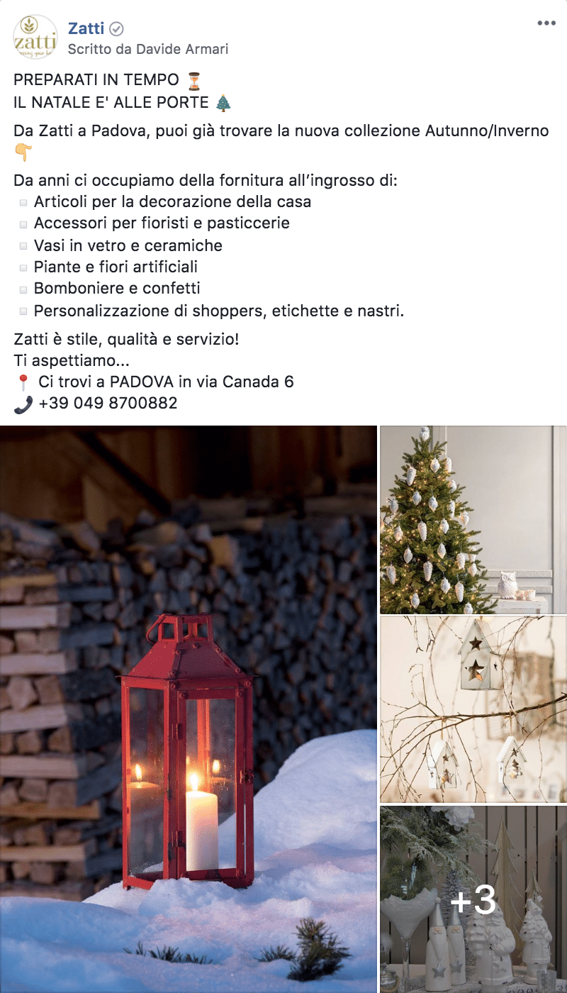 Esempio Decorazioni per l'AmbientePagina Facebook: Zatti