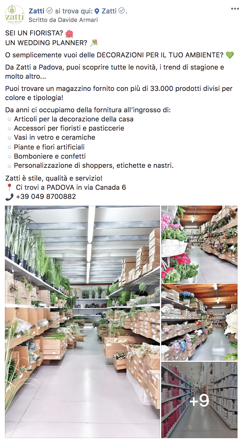 Esempio Decorazioni per l'AmbientePagina Facebook: Zatti