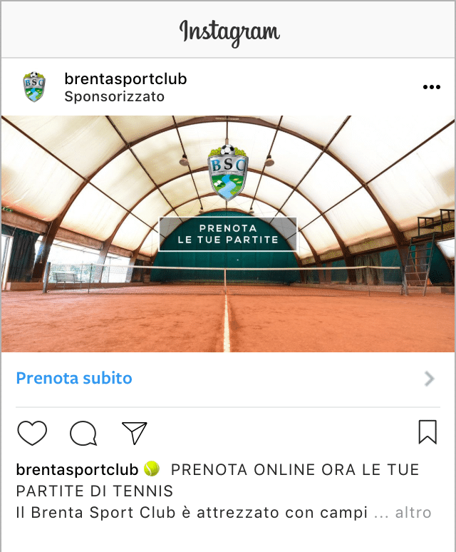 Esempio Centro SportivoProfilo Instagram: @brentasportclub