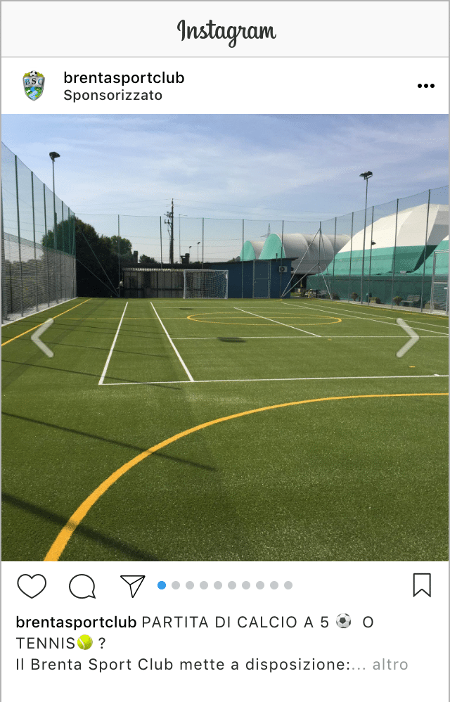 Esempio Centro SportivoProfilo Instagram: @brentasportclub