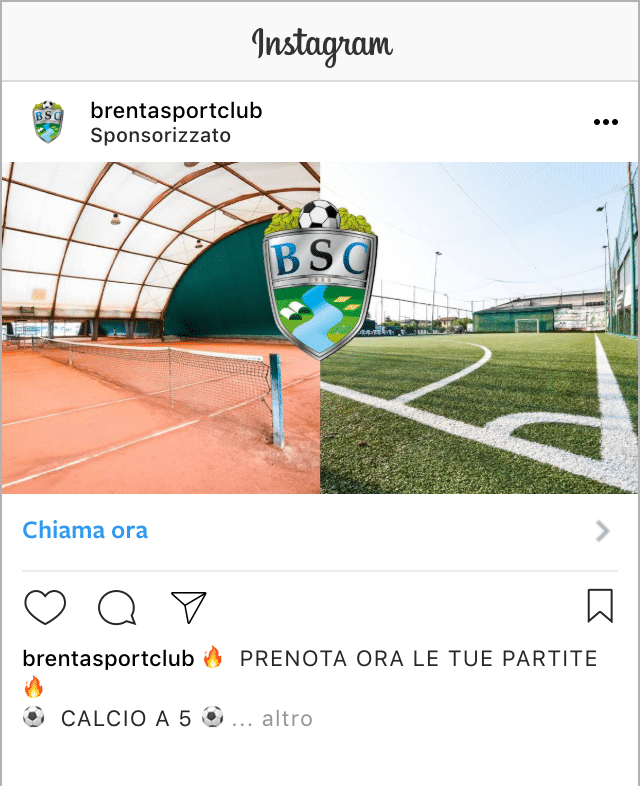 Esempio Centro SportivoProfilo Instagram: @brentasportclub