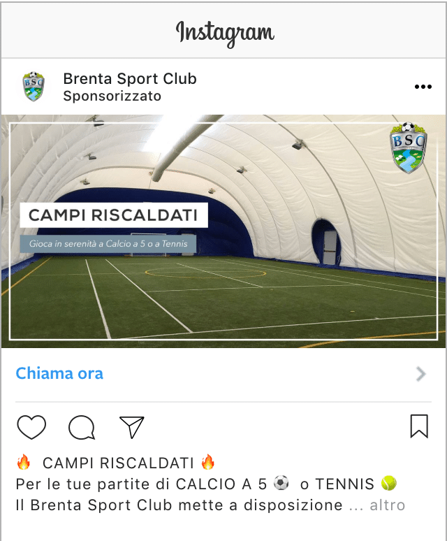 Esempio Centro SportivoProfilo Instagram: @brentasportclub