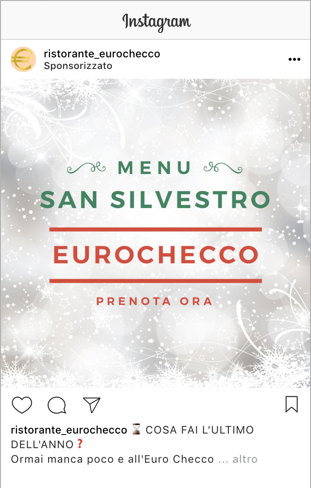 Esempio RistoranteProfilo Instagram: @ristorante_eurochecco
