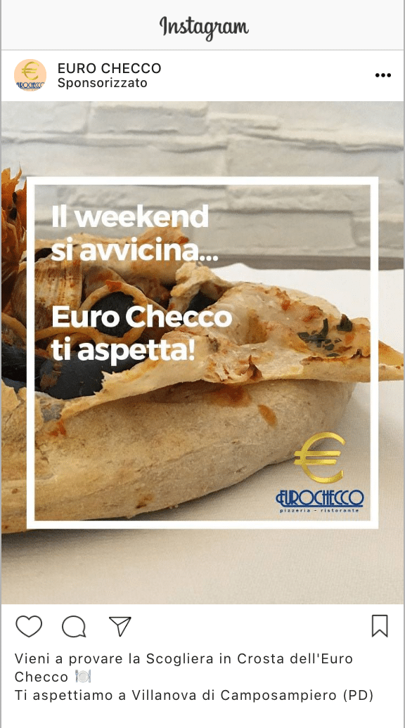 Esempio RistoranteProfilo Instagram: @ristorante_eurochecco