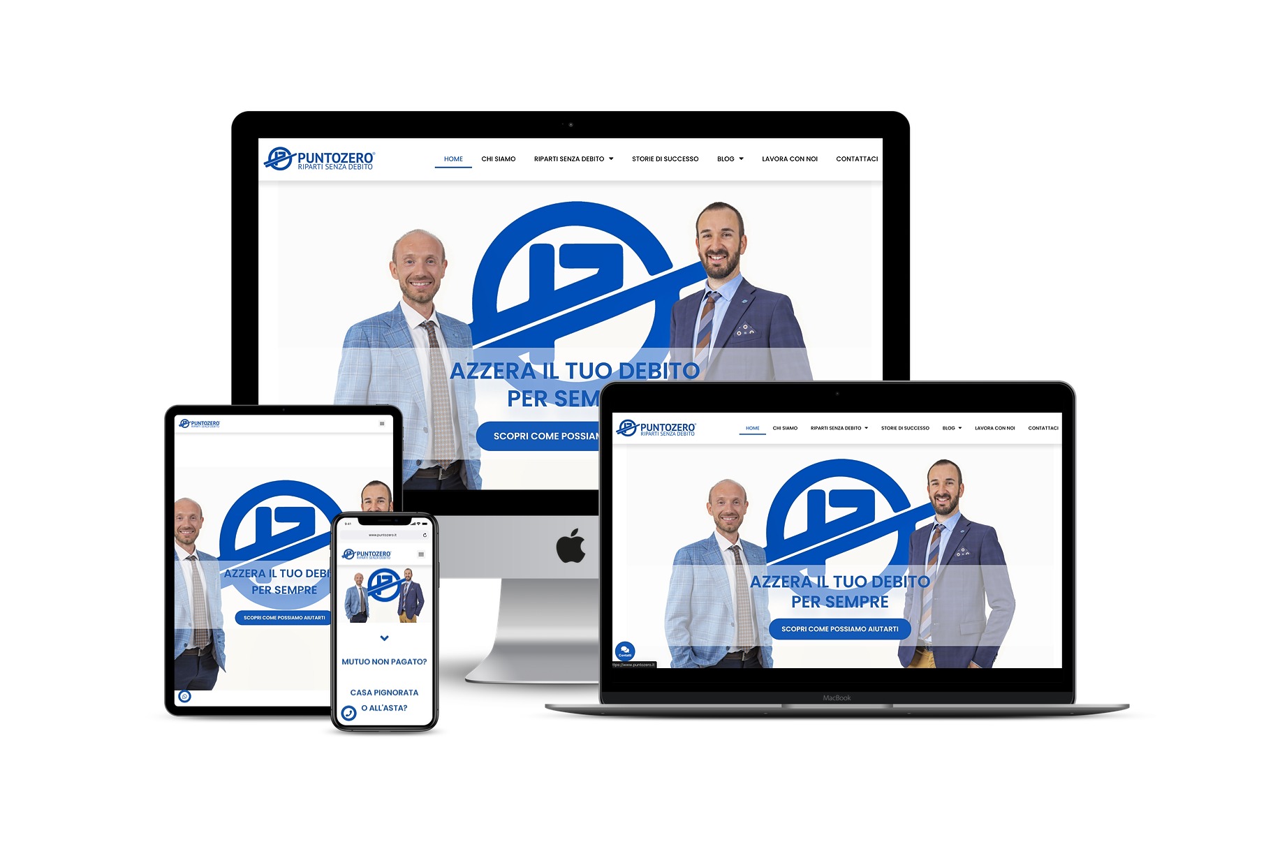 Sito Web società specializzata in cancellazione debitiLink: www.puntozero.it
