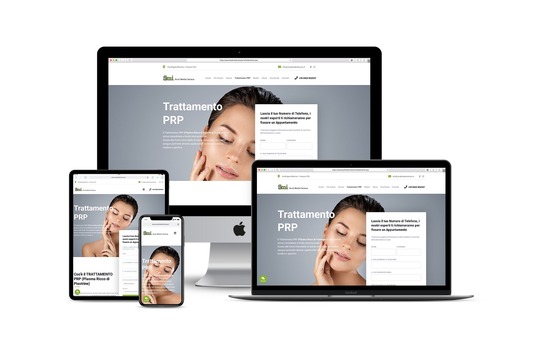 Landing Page per studio medico per uno speciale trattamentoLink: www.studimediciistrana.it/trattamento-prp