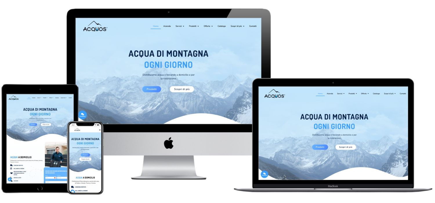 Sito Web ditta di distribuzione acqua e bevandeLink: www.acquos.it