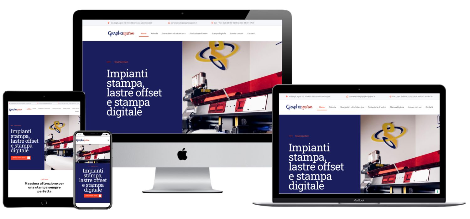 Sito Web in collaborazione con DeeVento per ditta di stampaLink: graphosystem.it