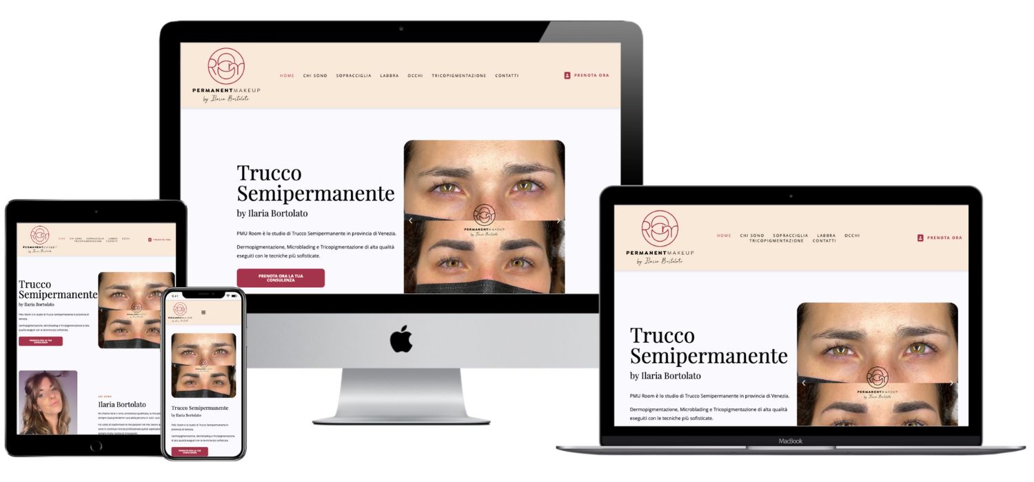 Sito Web per studio di trucco semipermanenteLink: pmuroom.it