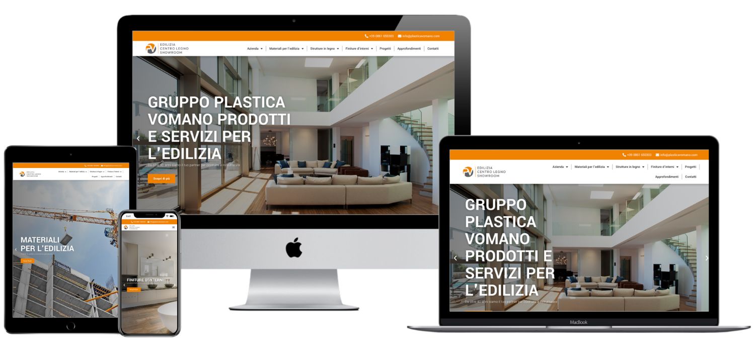 Sito Web ditta di prodotti e servizi per l'ediliziaLink: www.plasticavomano.com