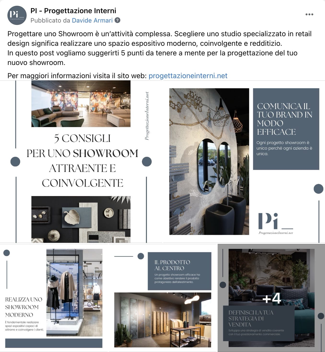 Esempio Studio di Progettazione e DesignPagina Facebook: Progettazione Interni