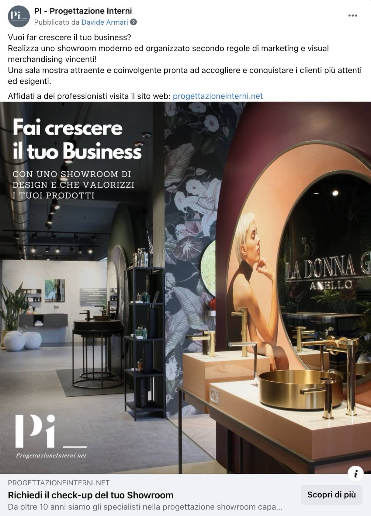Esempio Studio di Progettazione e DesignPagina Facebook: Progettazione Interni