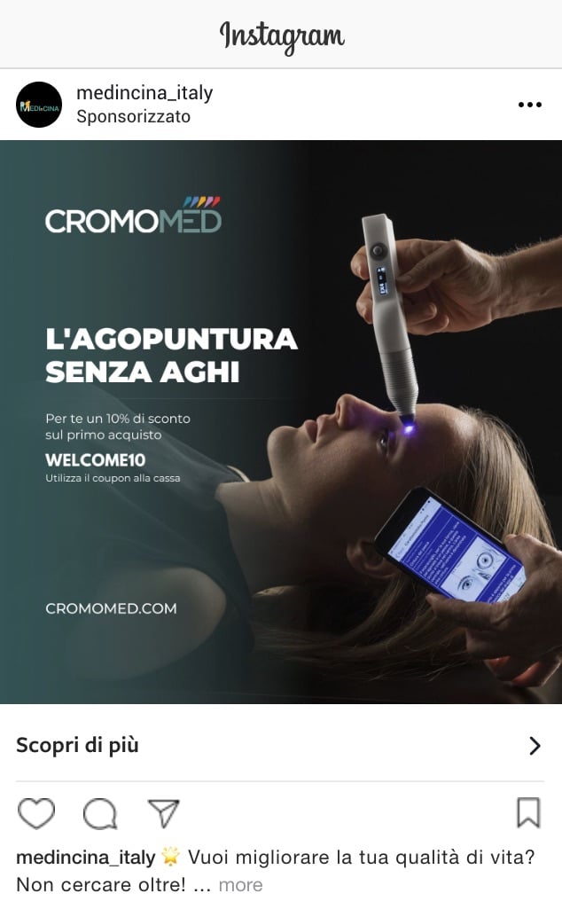 Esempio Sito EcommerceProfilo Instagram: @medincina_italy