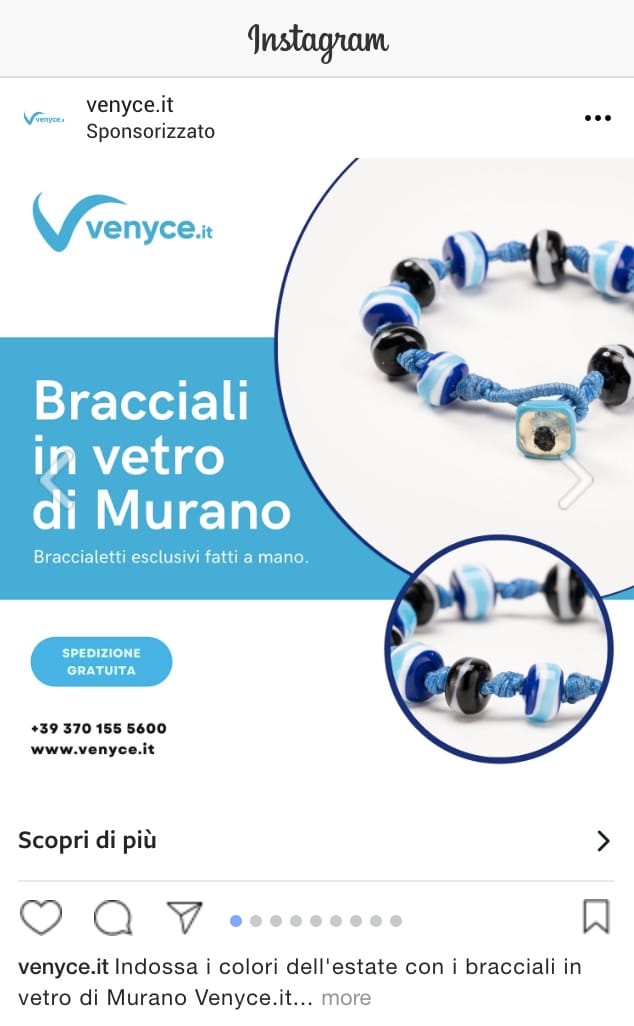 Esempio Sito EcommerceProfilo Instagram: @venyce.it