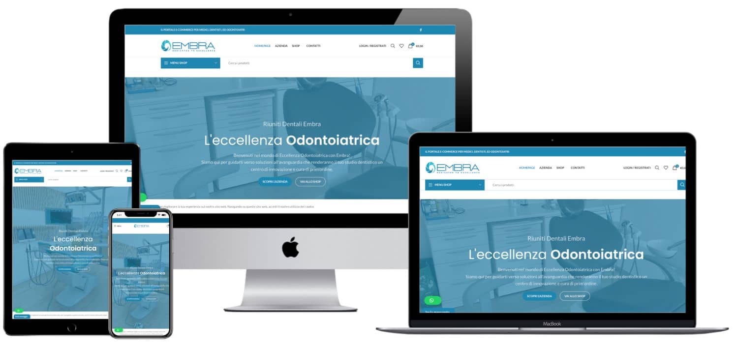 Sito Ecommerce per la vendita di riuniti dentaliLink: riunitidentaliembra.it
