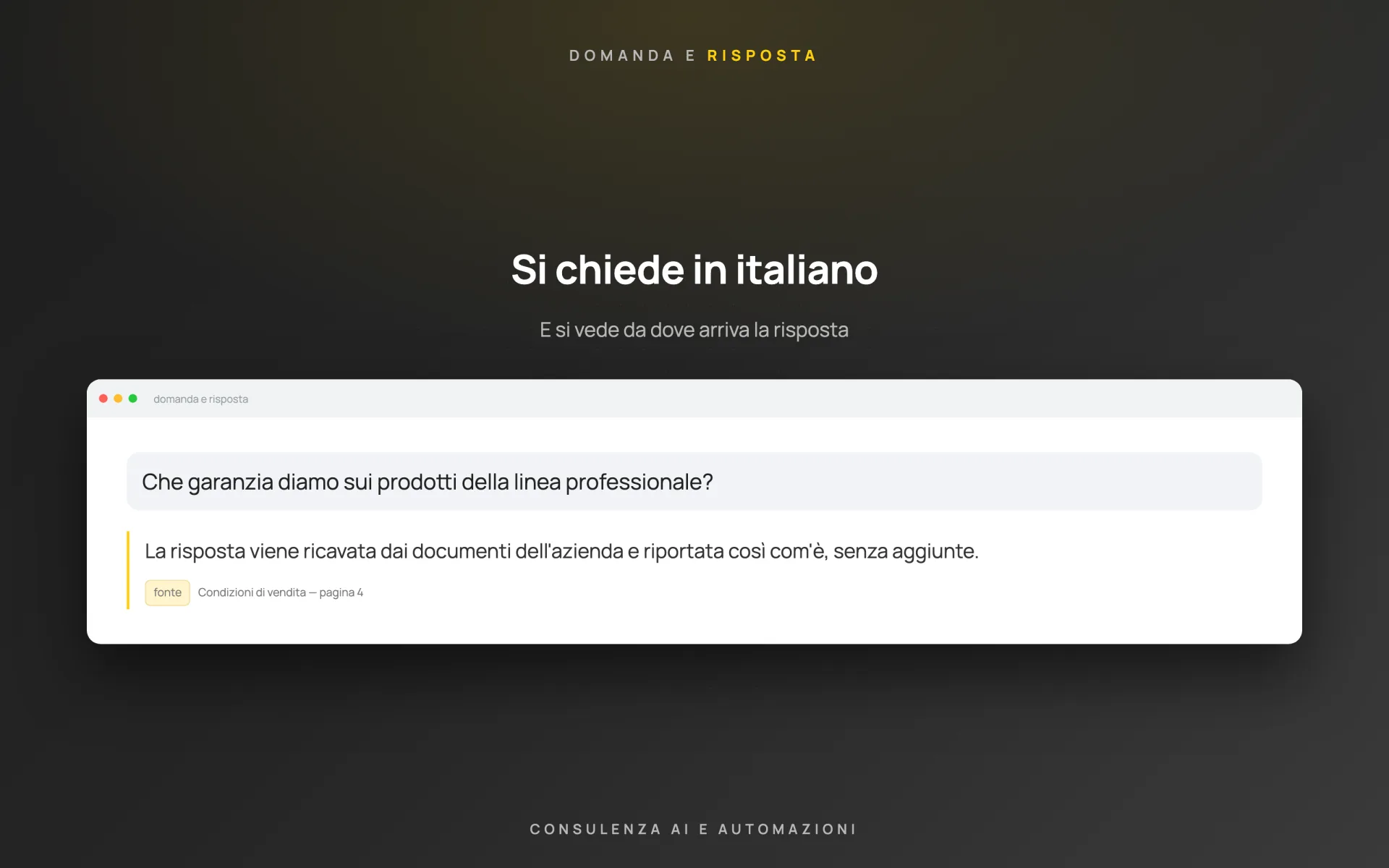 Assistente sui documenti aziendali — cliente riservato — schema 2