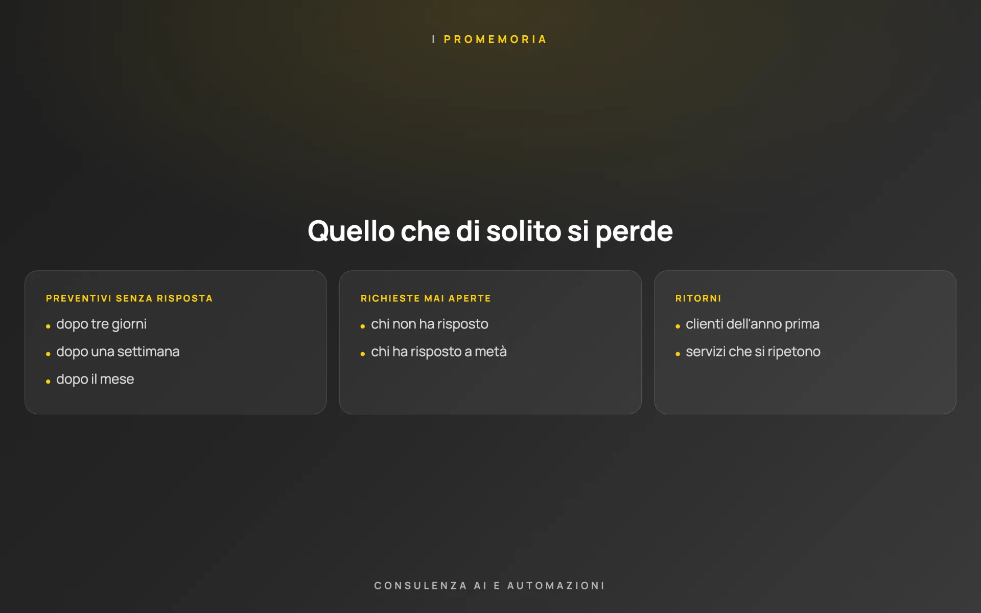 Risposte e preventivi assistiti — cliente riservato — schema 3