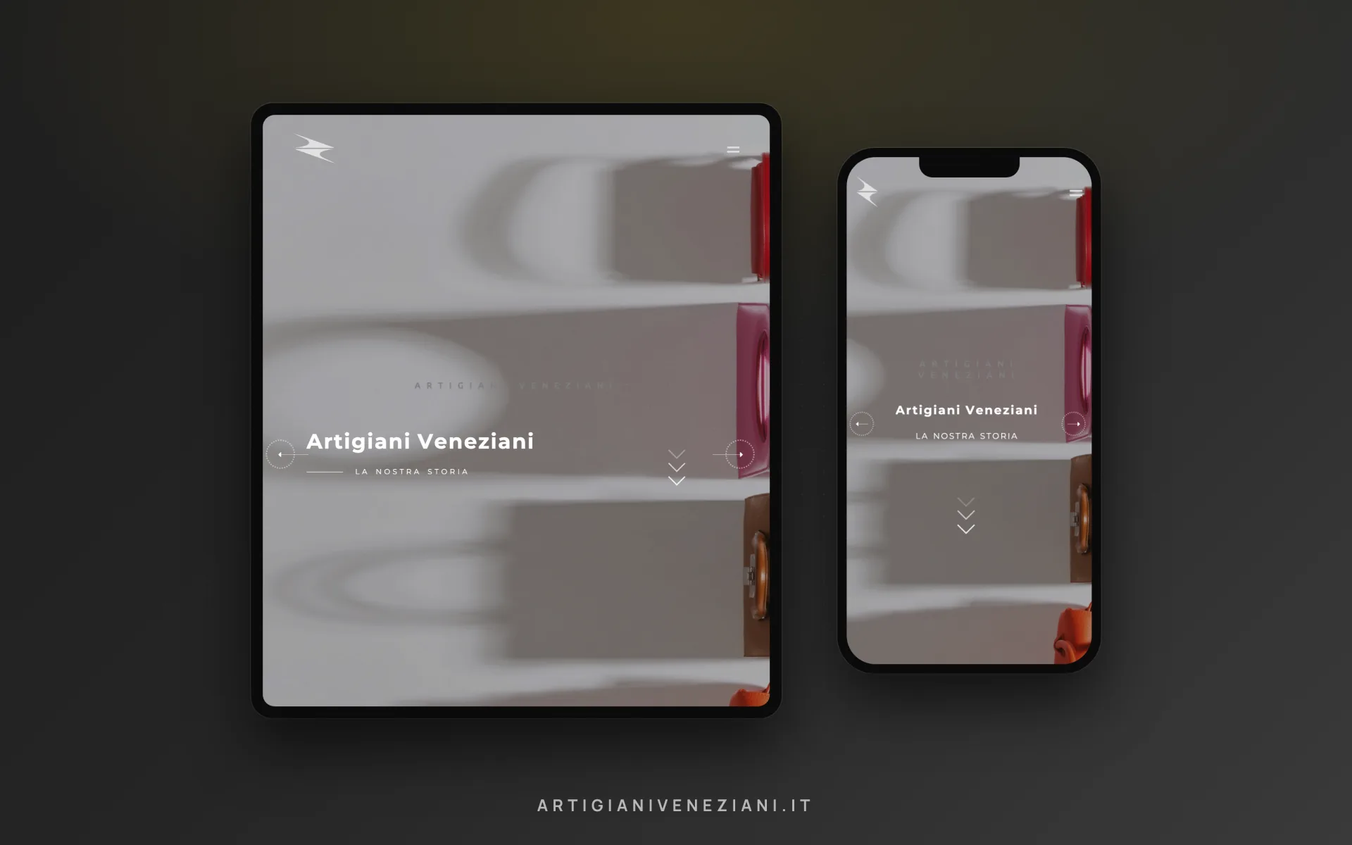Artigiani Veneziani — pelletteria di lusso — tablet e smartphone