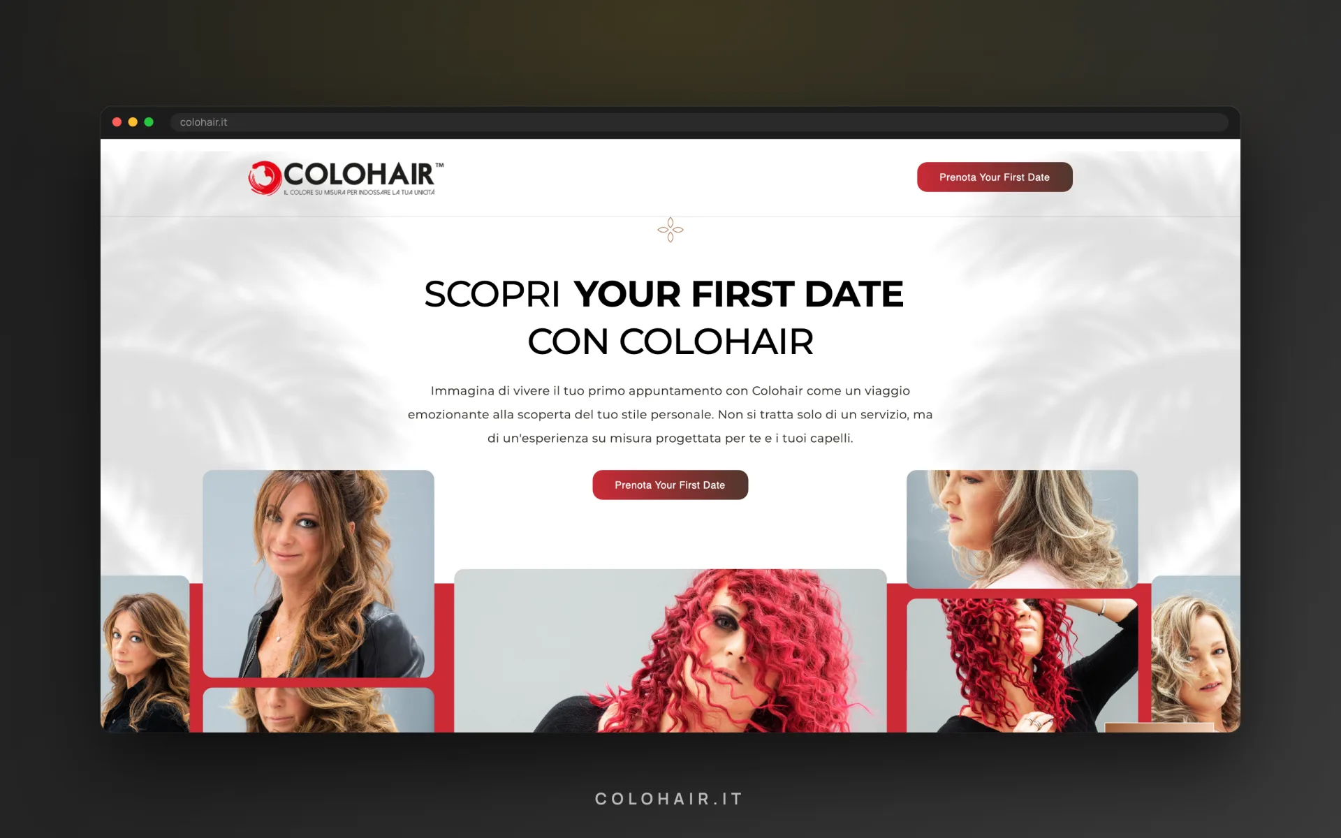 Colohair — Your First Date — la schermata d'ingresso