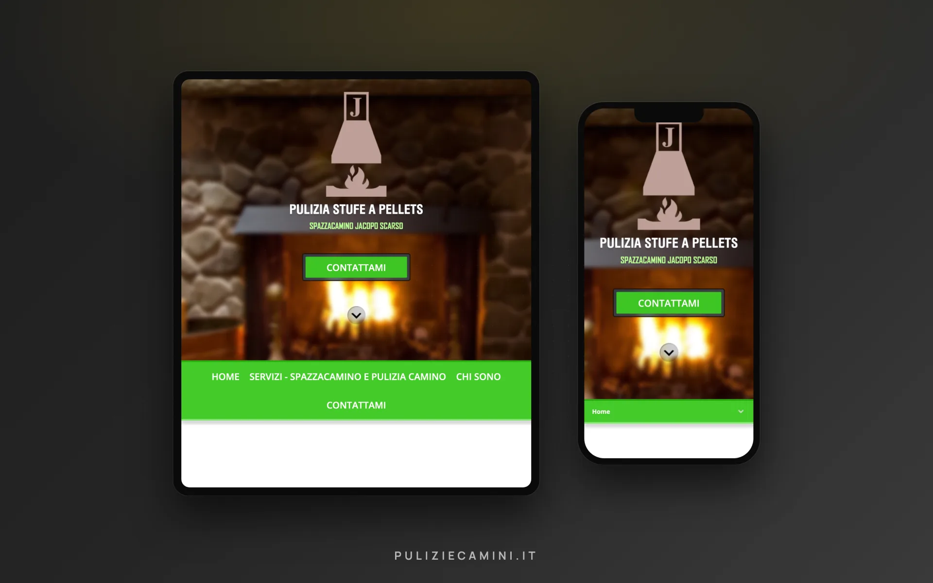 Pulizie Camini — spazzacamino — tablet e smartphone