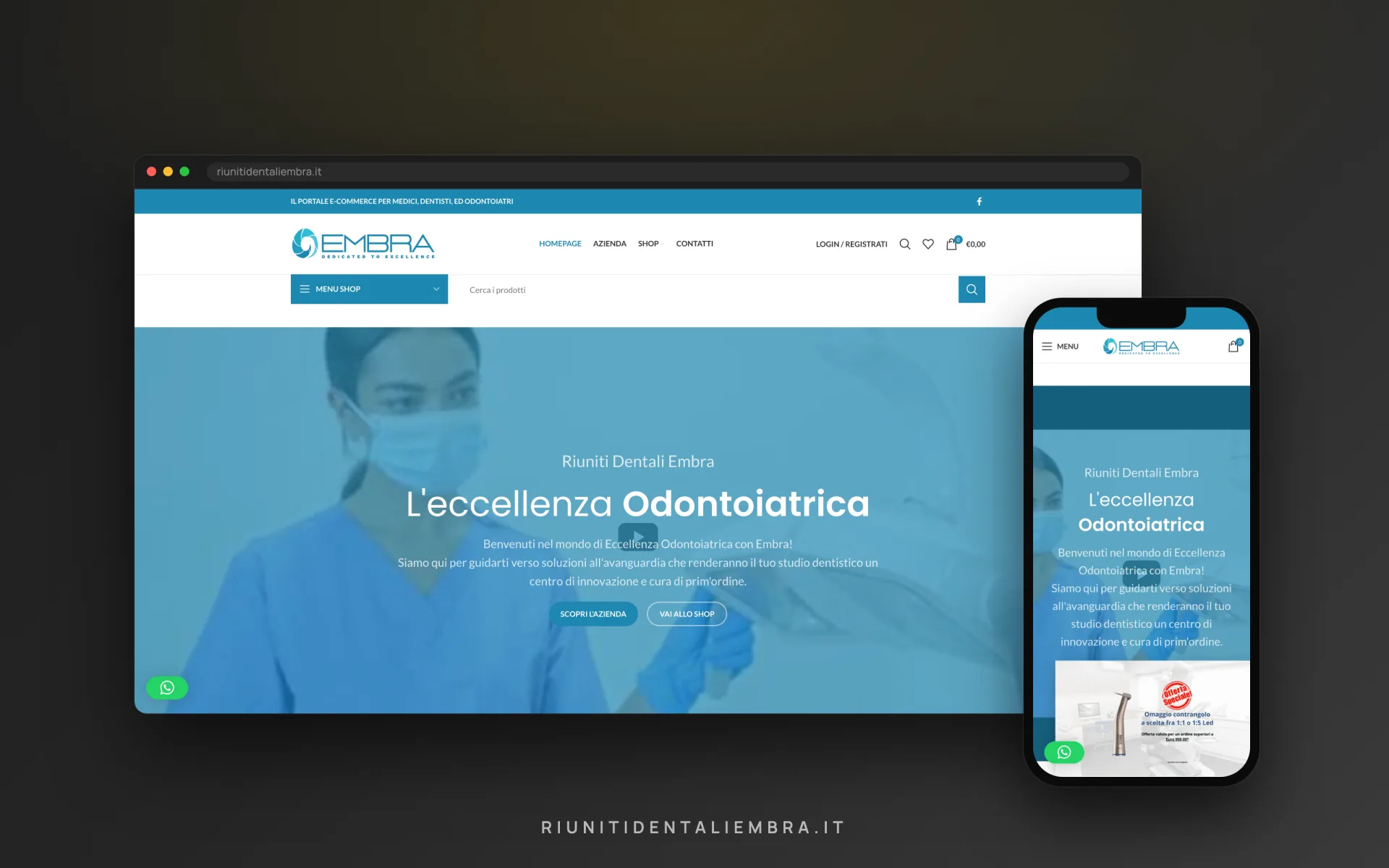 Embra — riuniti dentali — vista desktop e mobile