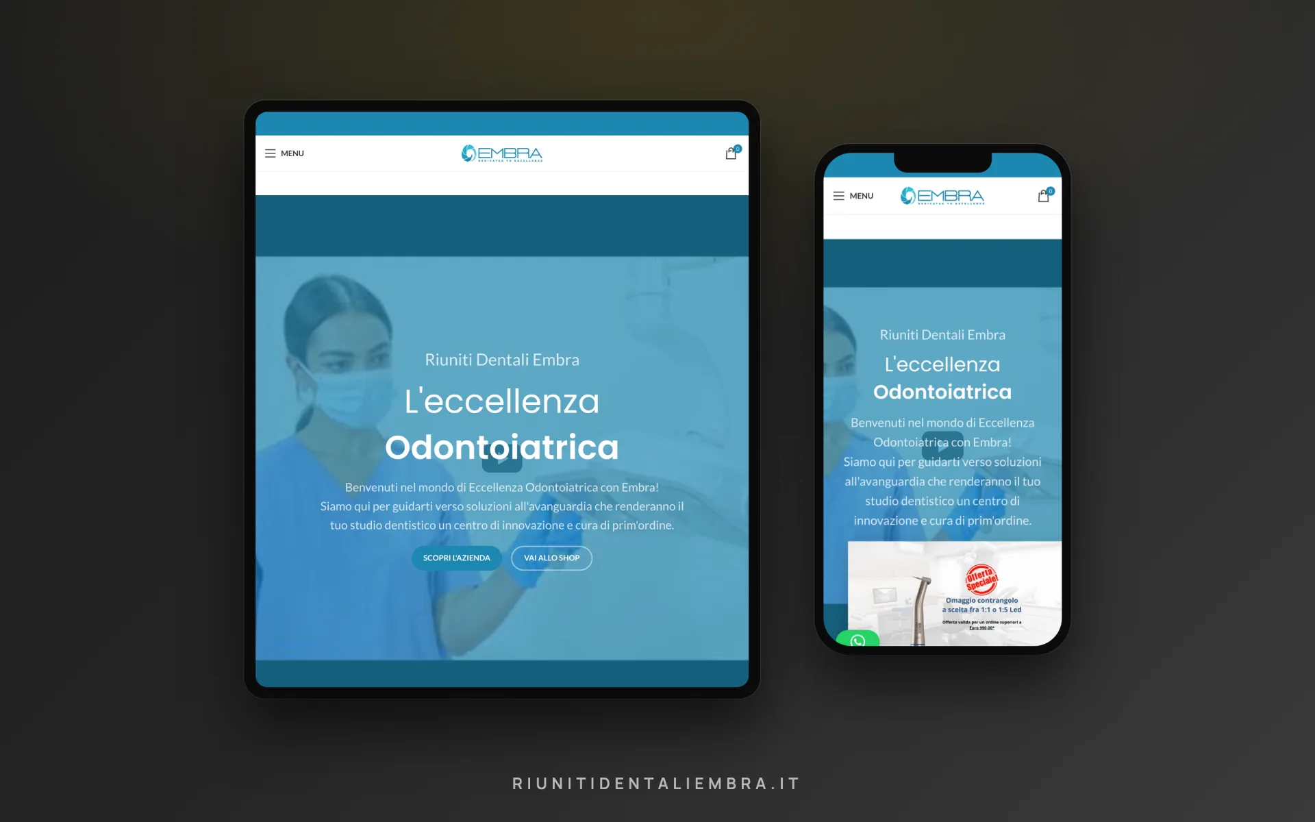 Embra — riuniti dentali — tablet e smartphone