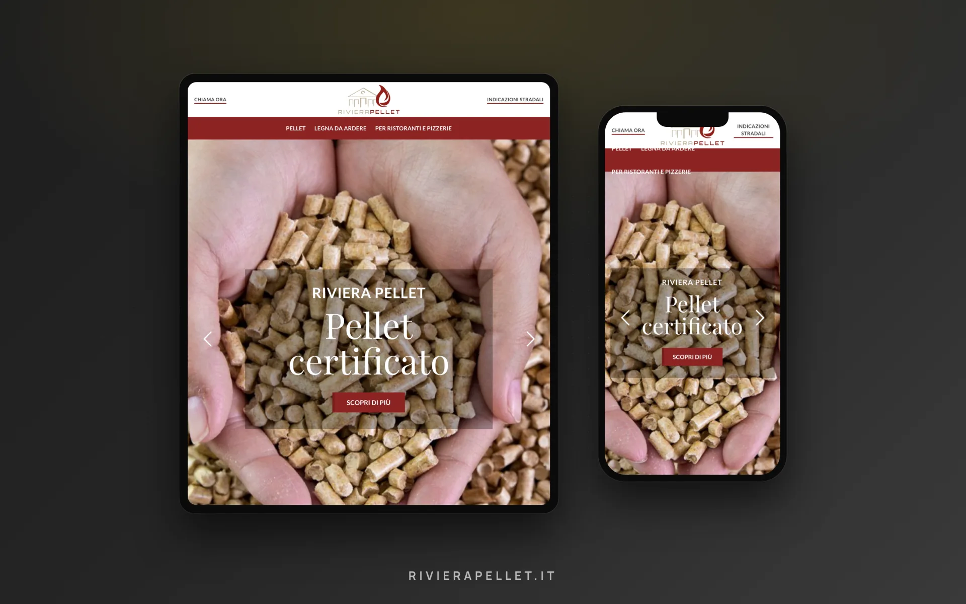 Riviera Pellet — tablet e smartphone
