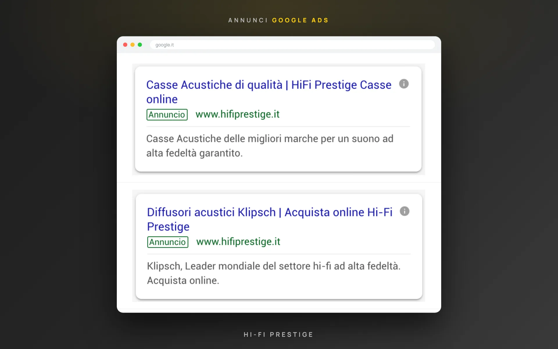 Hi-Fi Prestige — Google Ads — 2