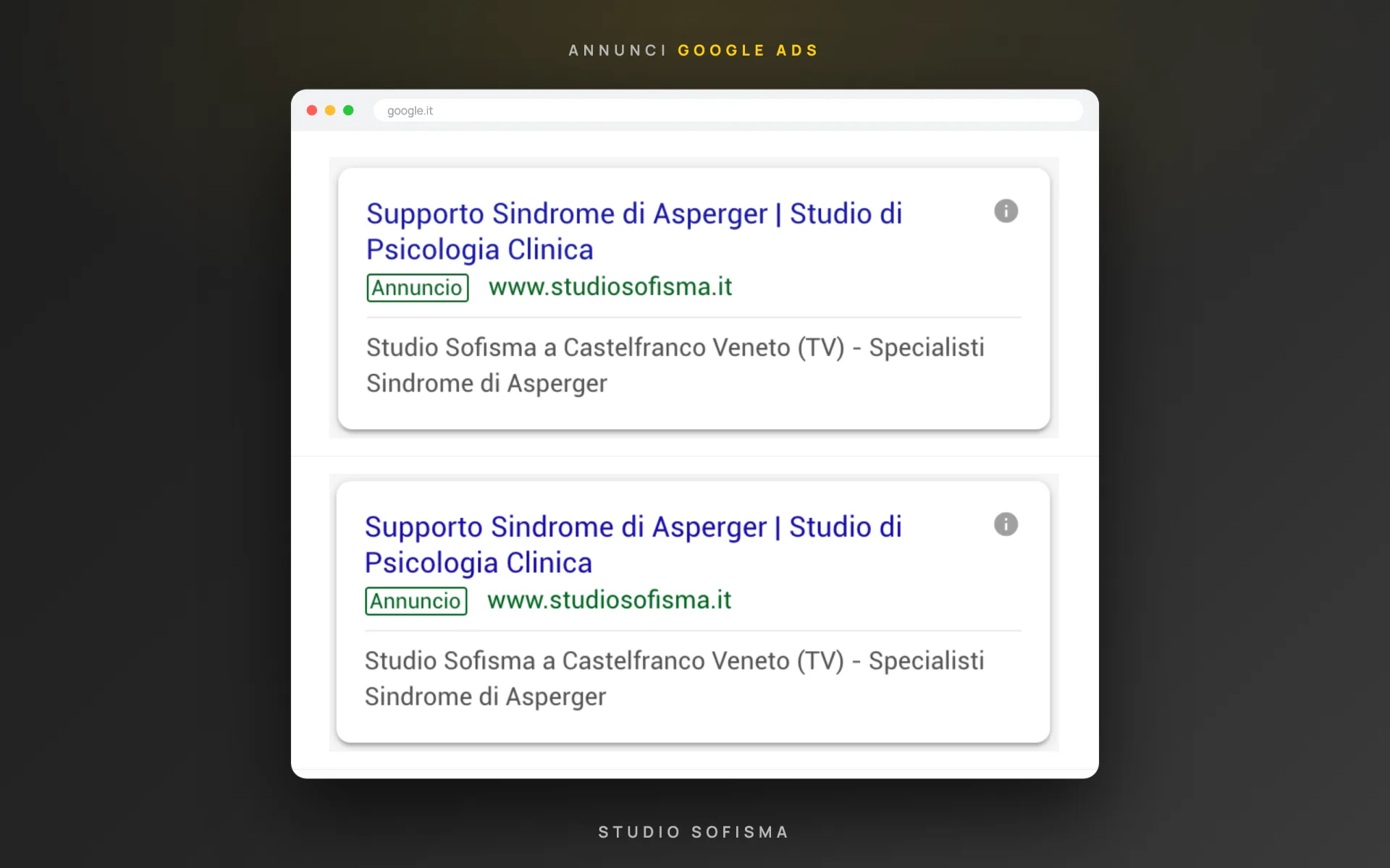 Studio Sofisma — psicologia clinica — Google Ads — 3