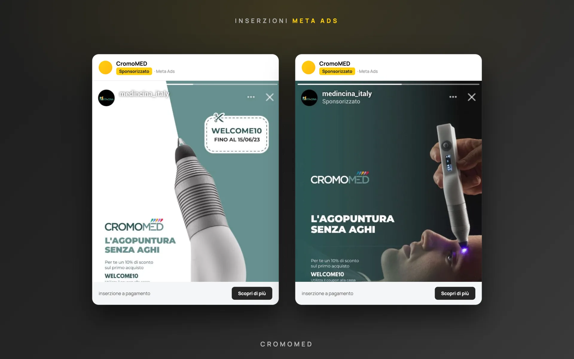 CromoMed — penna per cromopuntura — Meta Ads — 2