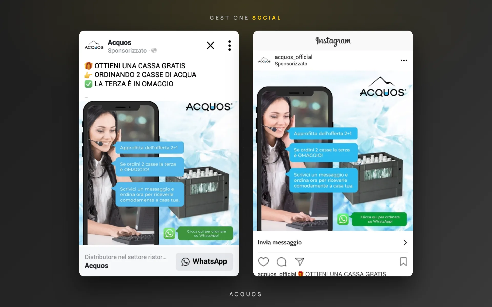 Acquos — distribuzione bevande a domicilio — gestione social — 4