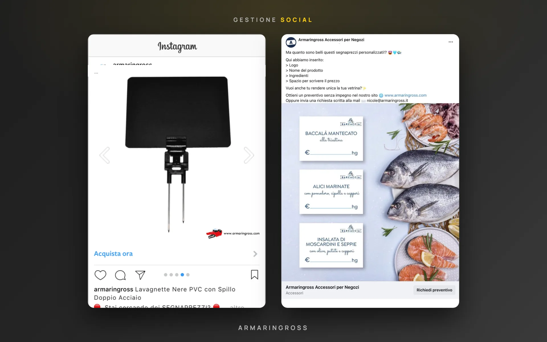 Armaringross — accessori per negozi — gestione social — 2