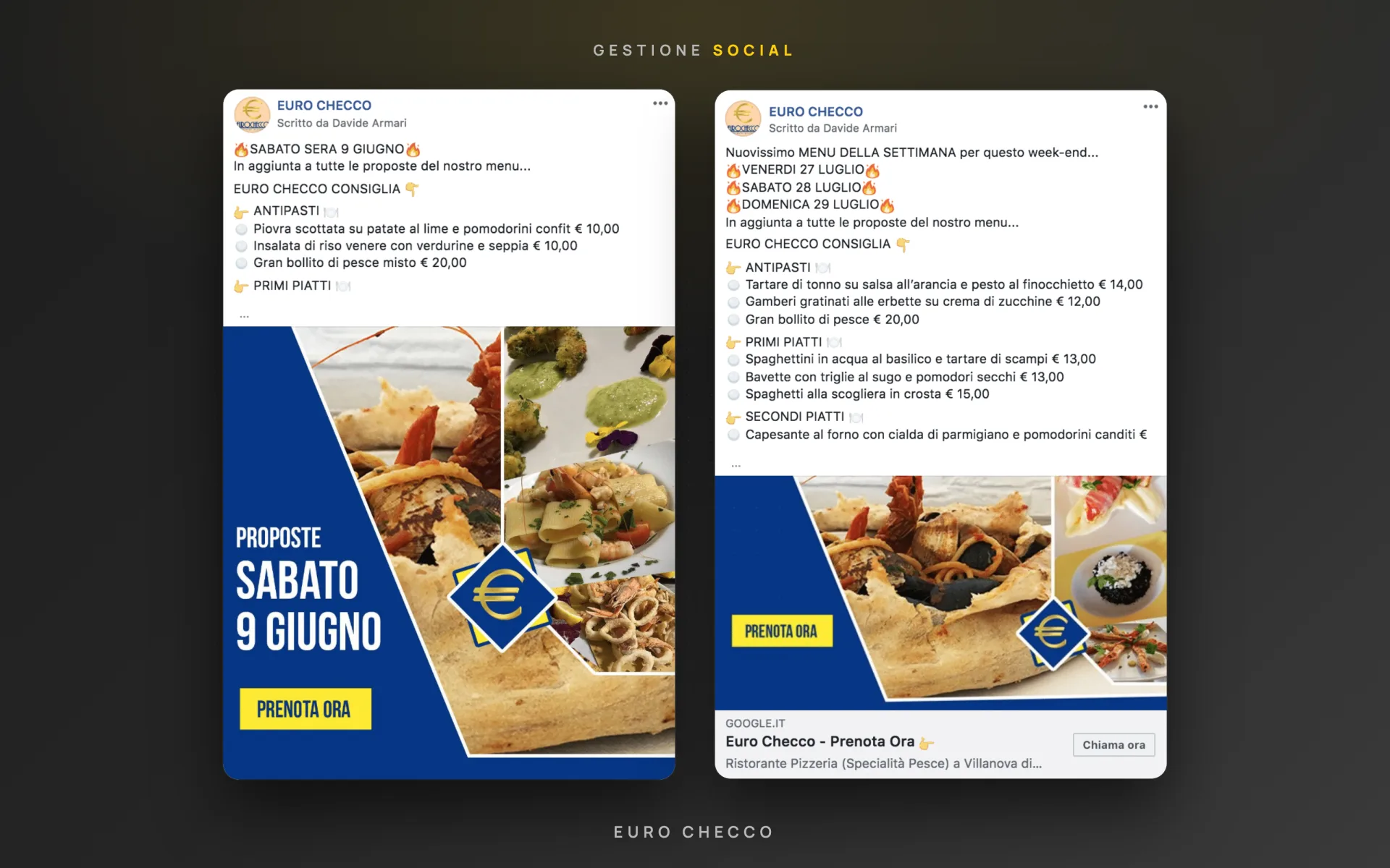 Euro Checco — ristorante pizzeria — gestione social — 3