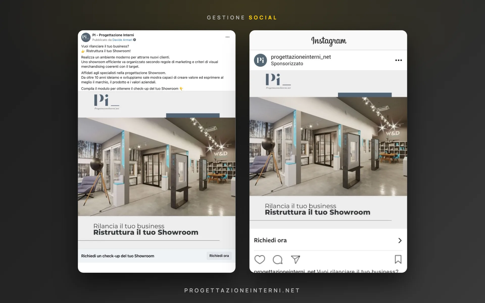 Progettazione Interni — gestione social — 1