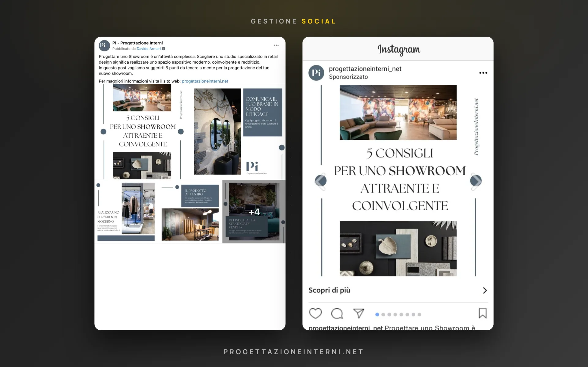 Progettazione Interni — gestione social — 2
