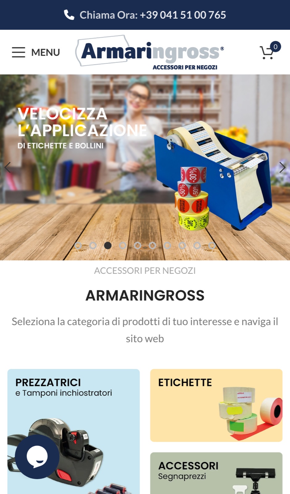 La home di Armaringross vista da telefono