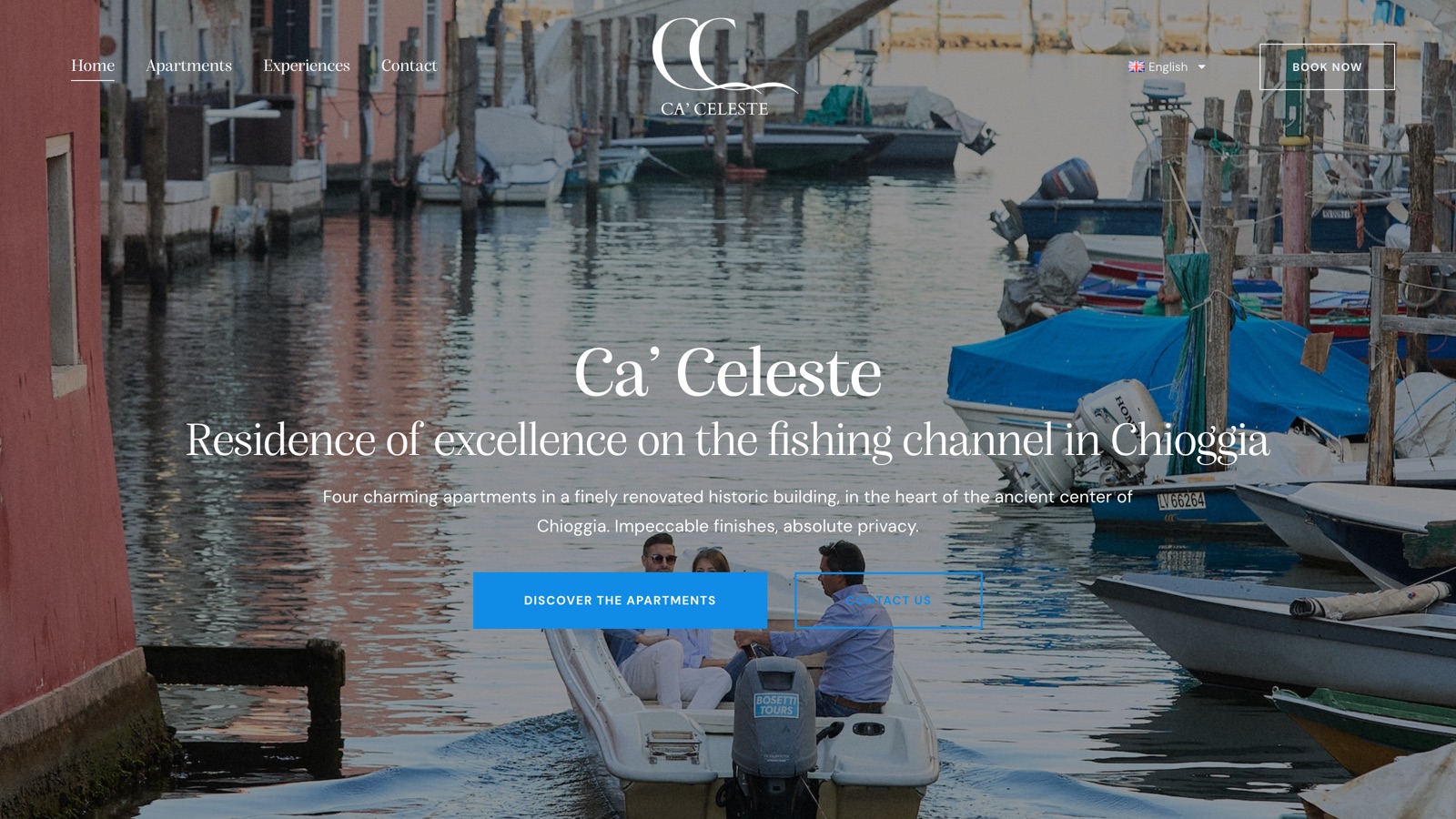 La versione inglese del sito di Ca' Celeste