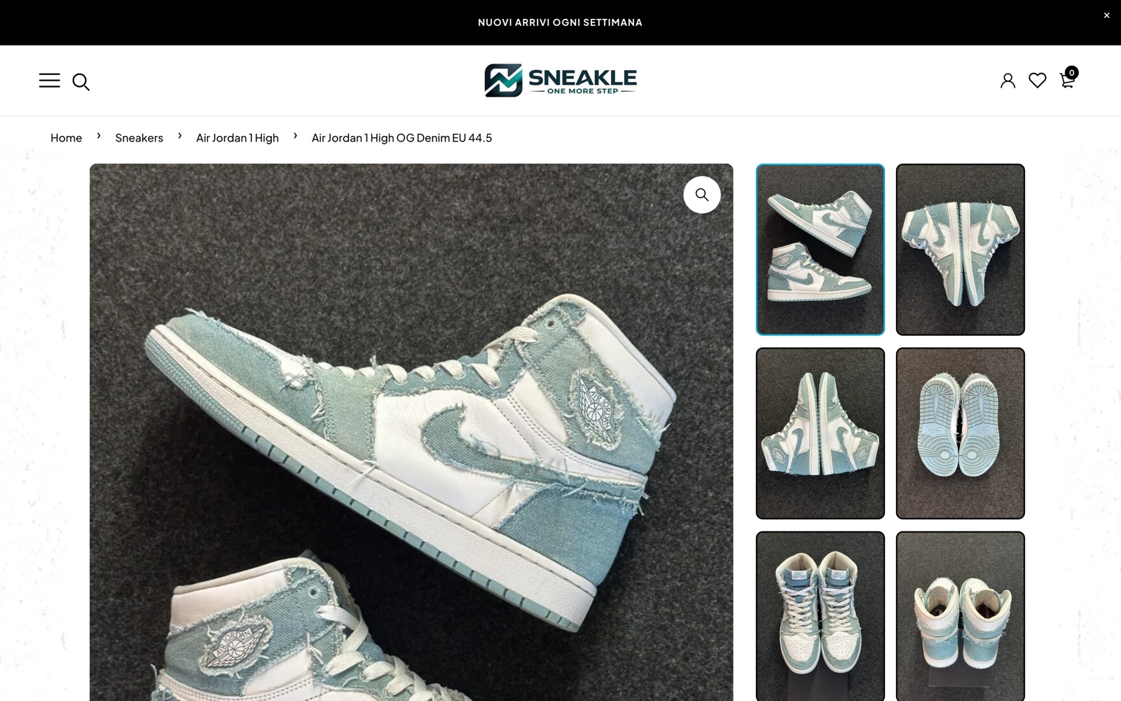 Scheda prodotto di Sneakle con la galleria di foto reali