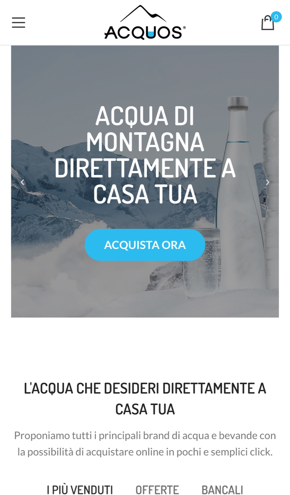 Store Acquos visto da telefono